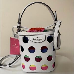 NWT! Rare 🌈Kate Spade Pippa Perf Dot Bucket Bag🌈
